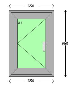 Grey PVC Full Opening Window