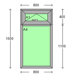 Grey PVC Top Opening Window