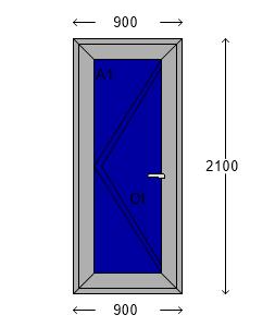 Grey PVC Full Glass Doors