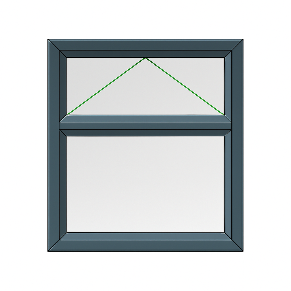 Grey PVC Top Opening Window