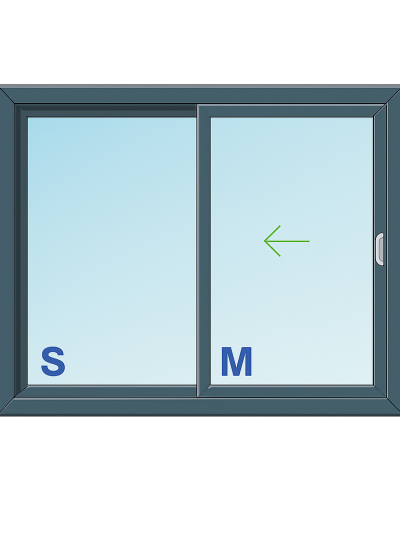 Grey PVC Sliding Doors