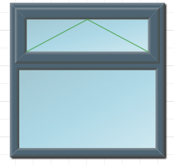 Grey PVC Top Opening Window