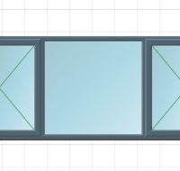 Grey PVC Double Sided Window