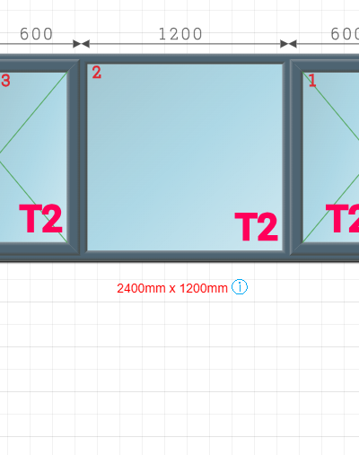 Grey PVC Double Sided Opening Window