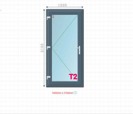 Grey PVC Full Glass Doors