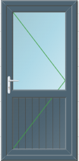 Grey PVC Half Glass Half Panel Door