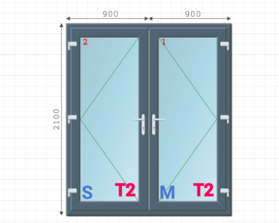 Grey PVC French Doors