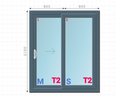 Grey PVC Sliding Door