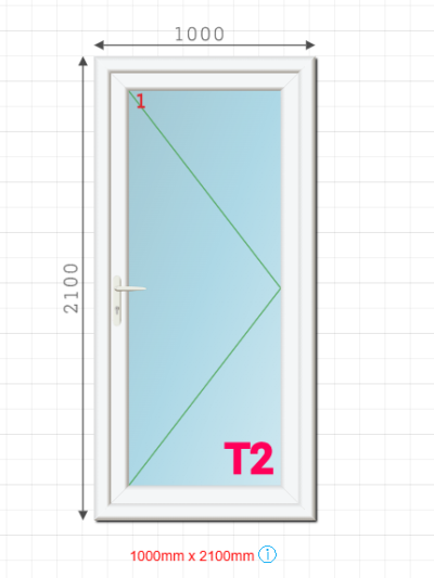 White PVC Full Glass Door