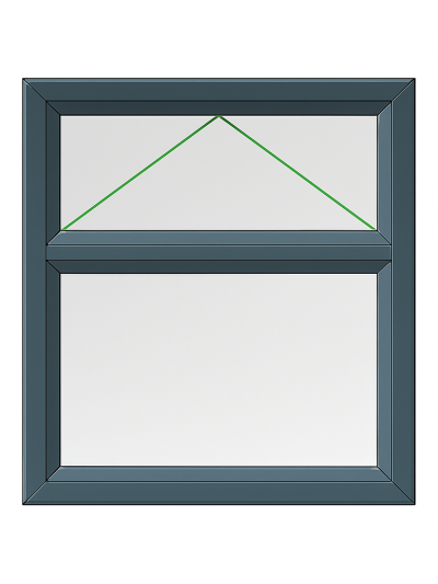 Grey PVC Top Opening Window