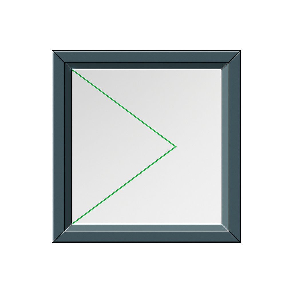 Grey PVC Full Opening Window