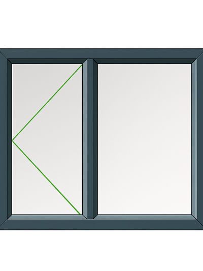 Grey PVC Side Open Windows
