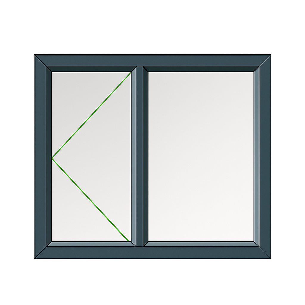 PVC Grey Side Opening Window