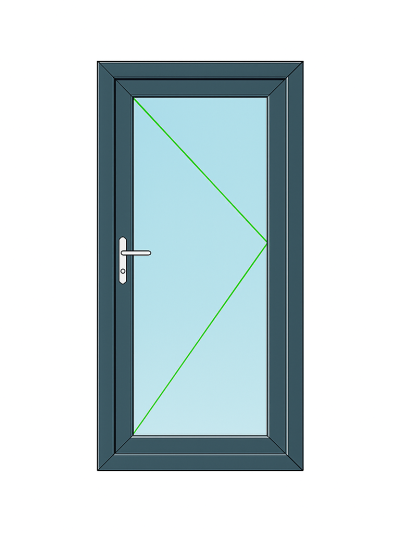 Grey PVC Full Glass Door