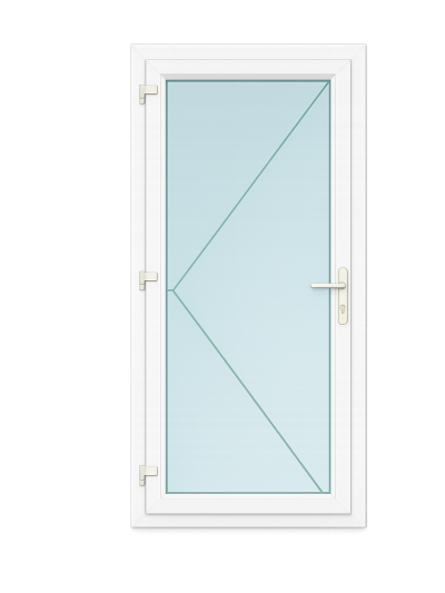 White PVC Full Glass Door