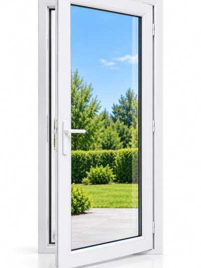 White PVC Full Glass Door