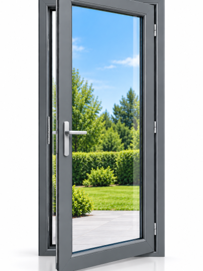 Grey PVC Full Glass Door